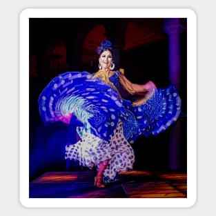 Flamenco in Blue Sticker